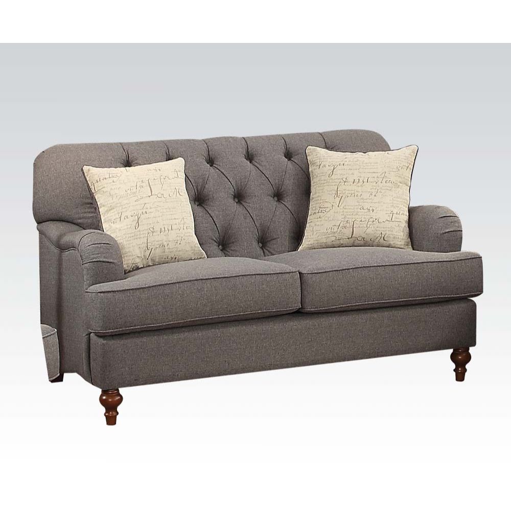 Loveseat (w/2 Pillows), Dark Gray Fabric 53691