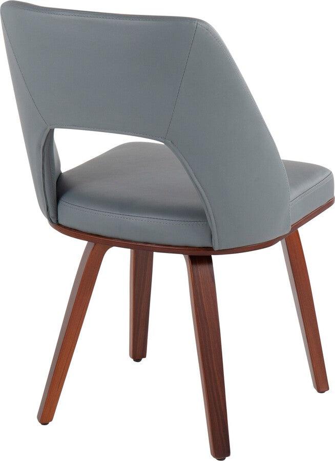 Lumisource Accent Chairs - Triad Upholstered Chair In Walnut Bamboo & Grey Faux Leather (Set of 2)