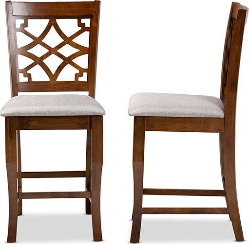 Wholesale Interiors Barstools - Nisa Bar Stool Gray & Walnut Brown (Set of 2)