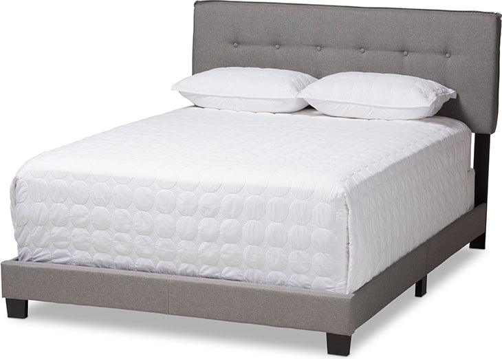 Wholesale Interiors Beds - Audrey Modern And Contemporary Light Grey Fabric Upholstered Full Size Bed