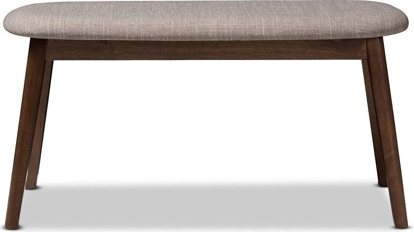Wholesale Interiors Benches - Easton Bench Light Gray & Walnut