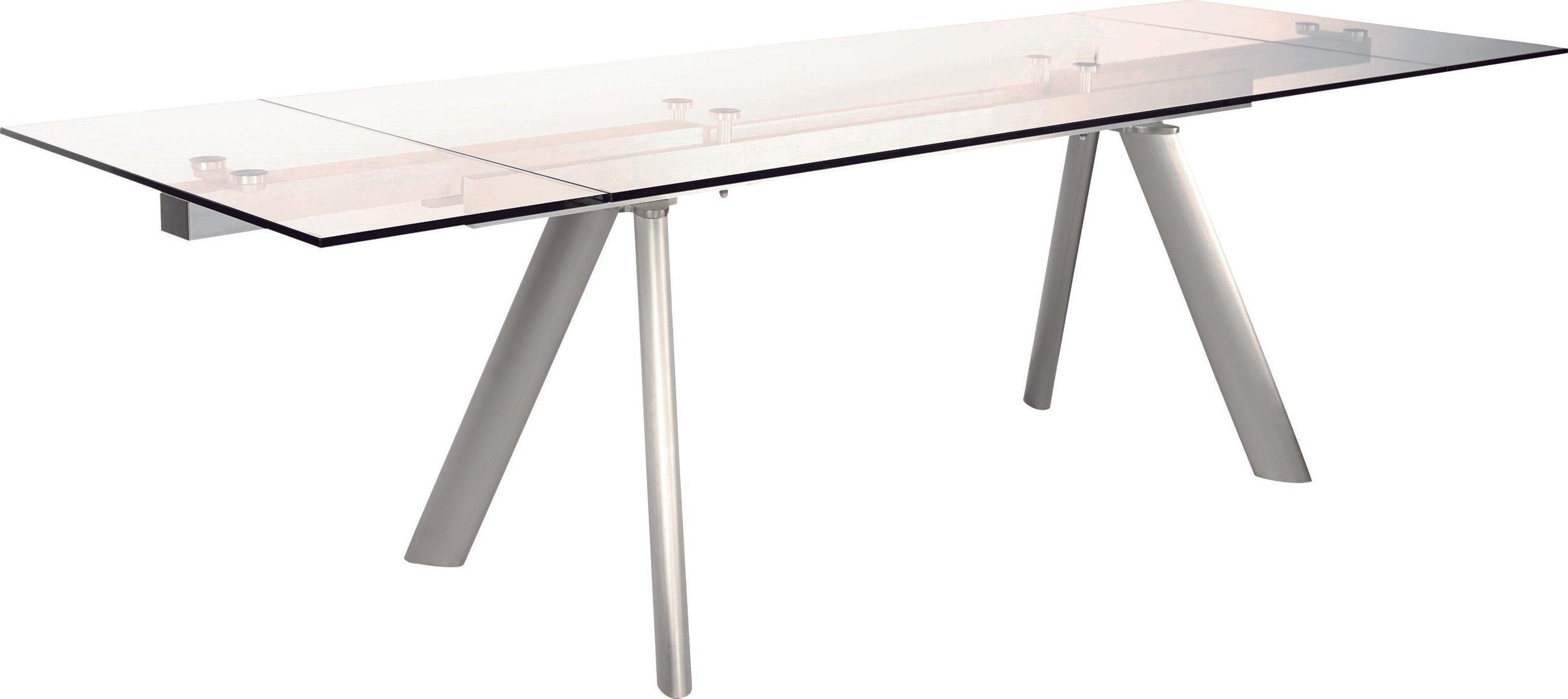 Euro Style Dining Tables - Delano 102" Rectangle Extension Dining Table Clear