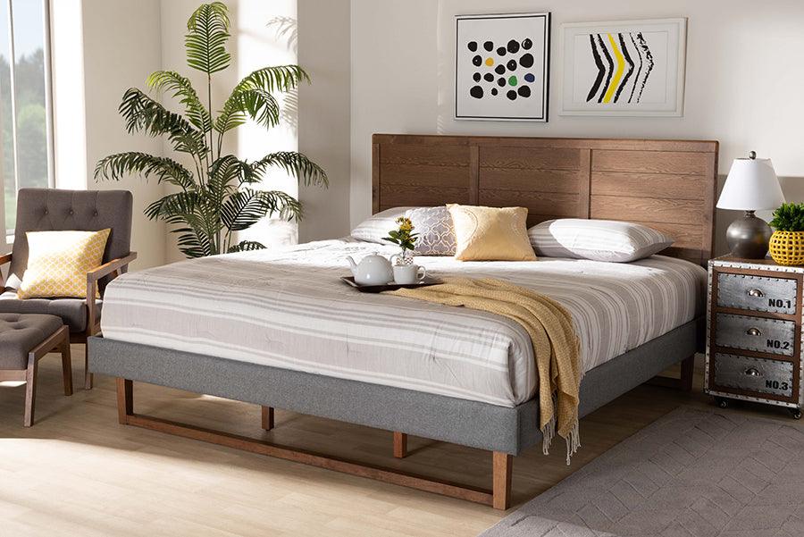 Wholesale Interiors Beds - Gabriela King Bed Dark Gray & Ash walnut