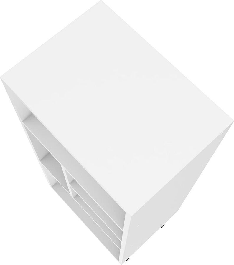 Manhattan Comfort Bookcases & Display Units - Warren Mid-High Bookcase 2.0 with 5 Shelves in White with Black Feet