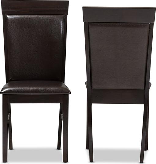 Wholesale Interiors Dining Chairs - Thea Modern and Contemporary Dark Brown Faux Leather Upholstered Dining Chair (Set of