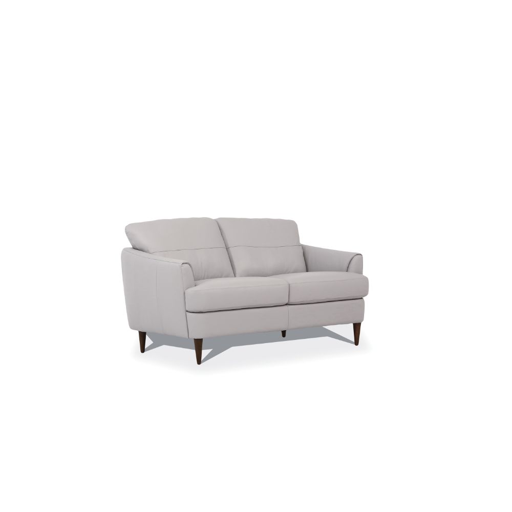 Loveseat, Pearl Gray Leather 54576