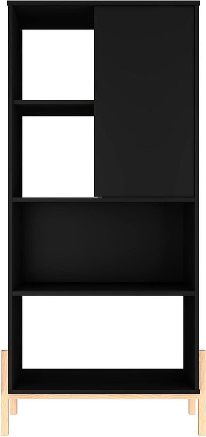 Manhattan Comfort Bookcases & Display Units - Bowery Bookcase with 5 Shelves in Black and Oak