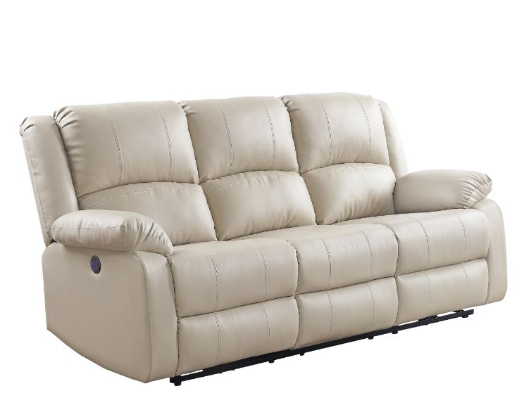 ACME Furniture Sofas & Couches - ACME Zuriel Power Motion Sofa, Beige PU