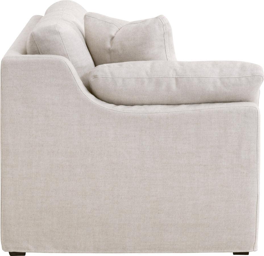 Essentials For Living Sectional Sofas - Lena Modular Slope Arm Slipcover 2-Seat Left Arm Sofa Bisque, Espresso