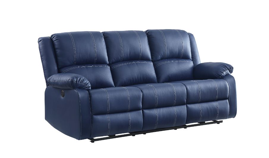 ACME Furniture Sofas & Couches - ACME Zuriel Power Motion Sofa, Blue PU