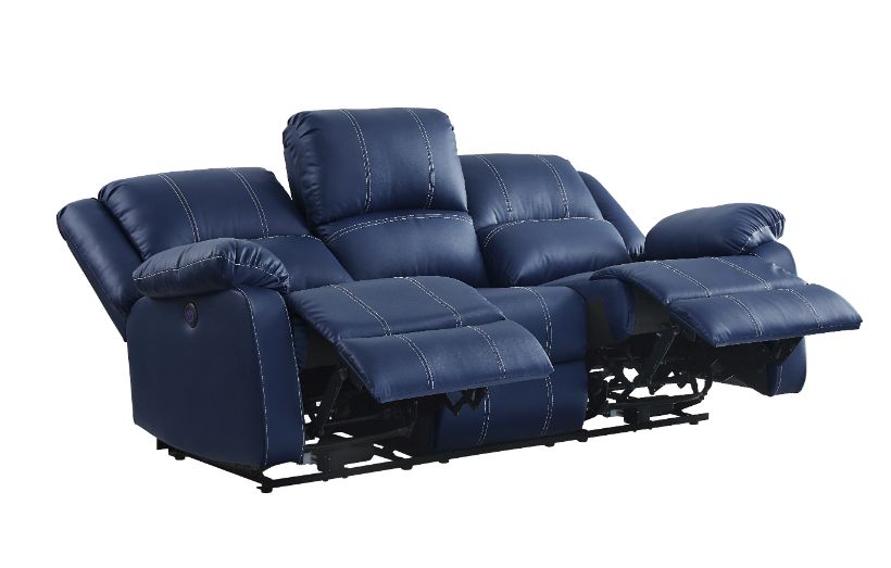 ACME Furniture Sofas & Couches - ACME Zuriel Power Motion Sofa, Blue PU