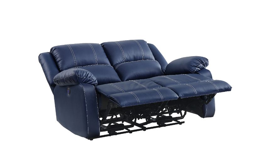 ACME Furniture Sofas & Couches - ACME Zuriel Power Motion Loveseat, Blue PU