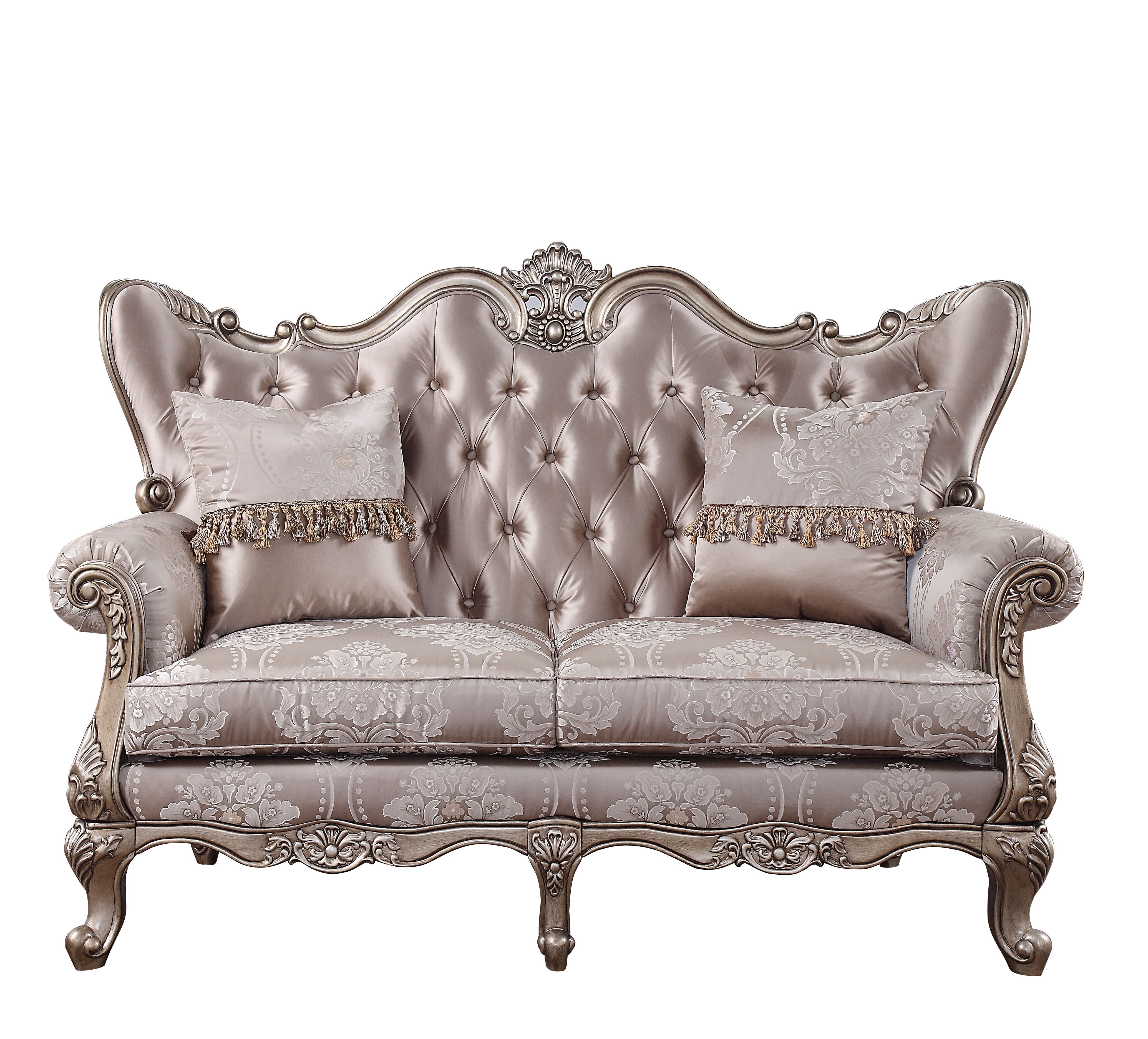 ACME Furniture Sofas & Couches - ACME Jayceon Loveseat w/2 Pillows, Fabric & Champagne