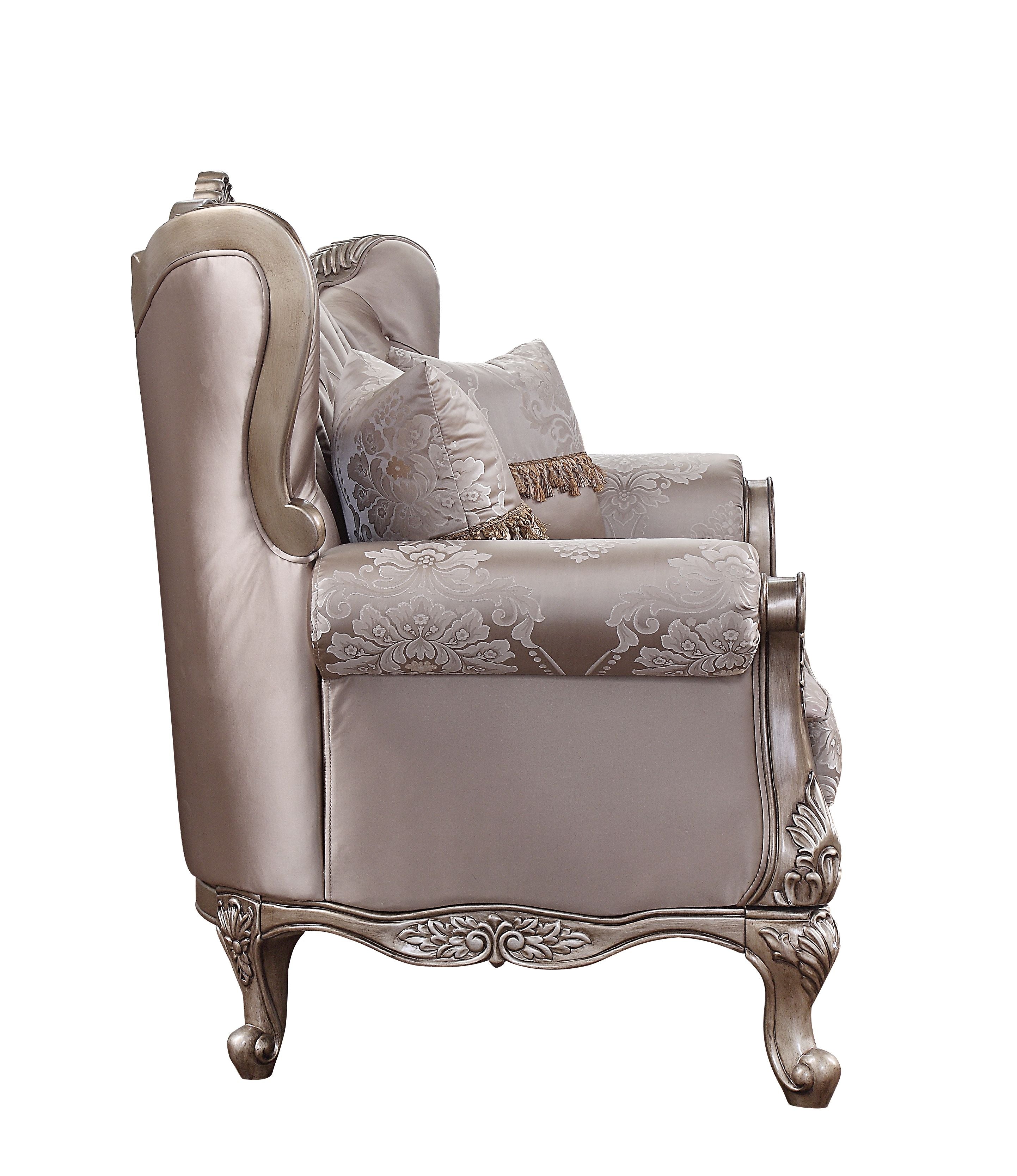 ACME Furniture Sofas & Couches - ACME Jayceon Loveseat w/2 Pillows, Fabric & Champagne