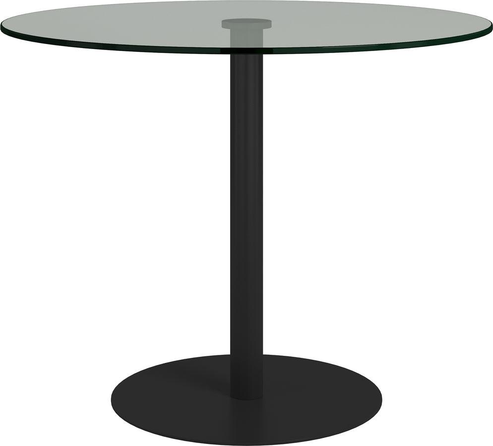 Euro Style Dining Tables - Ava 36" Round Bistro Table with Clear Tempered Glass Top and Matte Black Base
