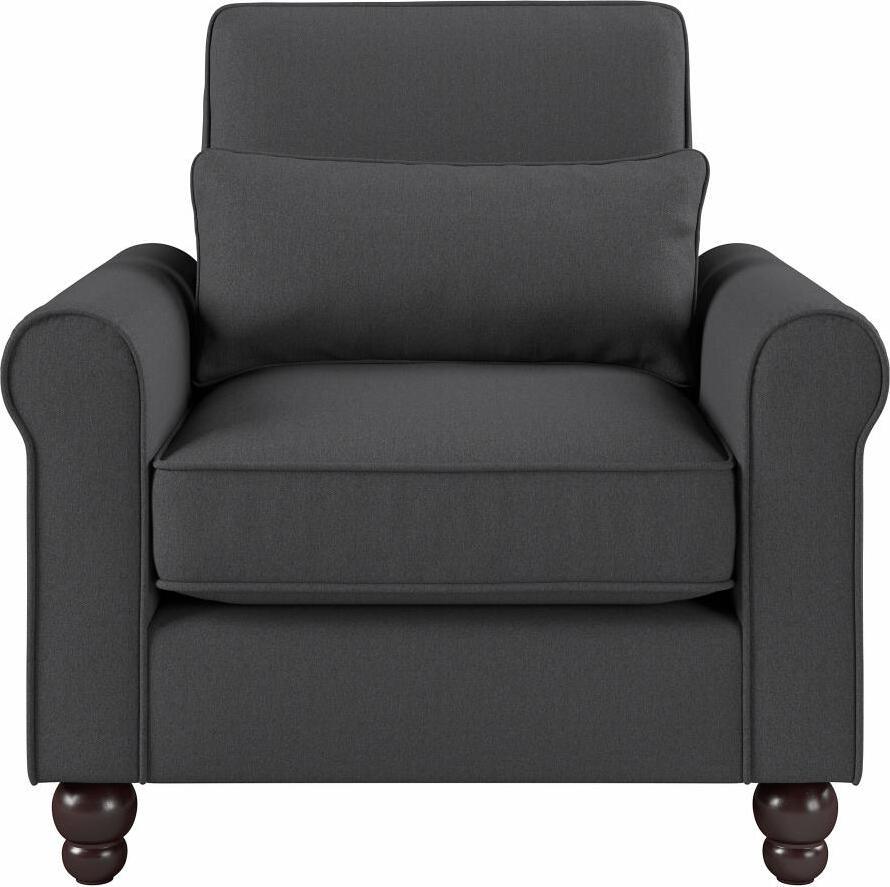 Bush Business Furniture Accent Chairs - Accent Chair with Arms Charcoal Gray Herringbone Fabric L