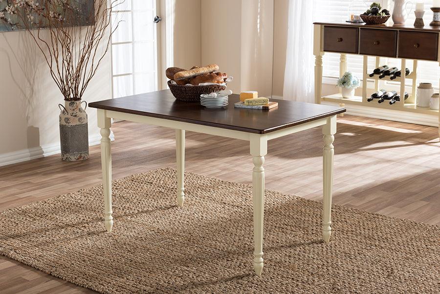 Wholesale Interiors Dining Tables - Napoleon Buttermilk & "Cherry" Brown Finishing Wood Dining Table