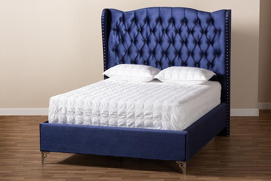 Wholesale Interiors Beds - Hanne King Bed Navy Blue