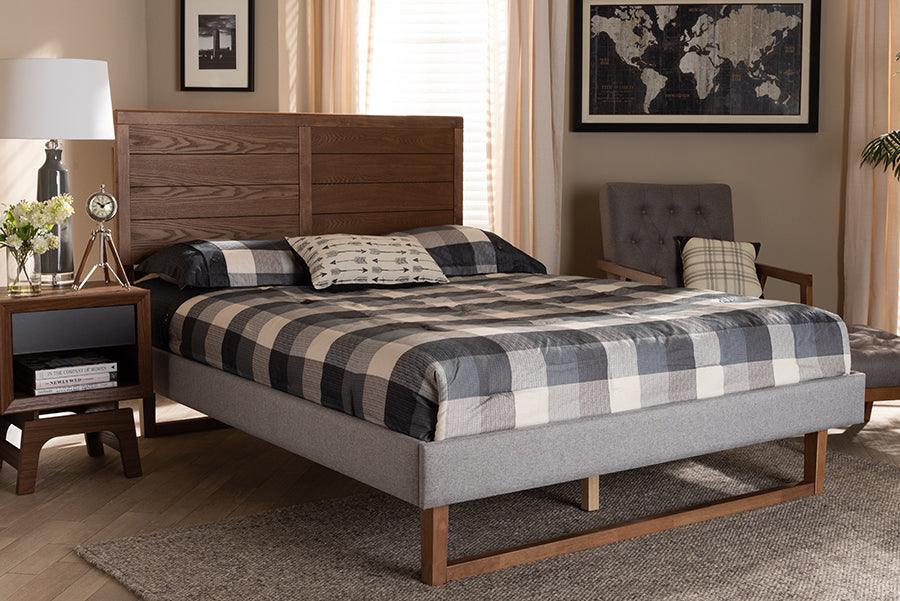 Wholesale Interiors Beds - Claudia Full Bed Light Gray & Ash walnut