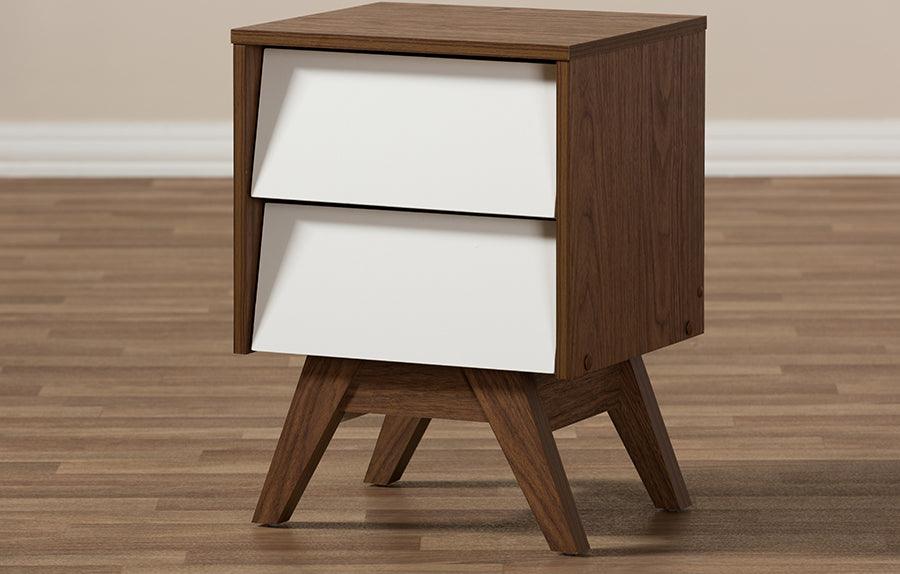 Wholesale Interiors Nightstands & Side Tables - Hildon Nightstand White/Walnut Brown