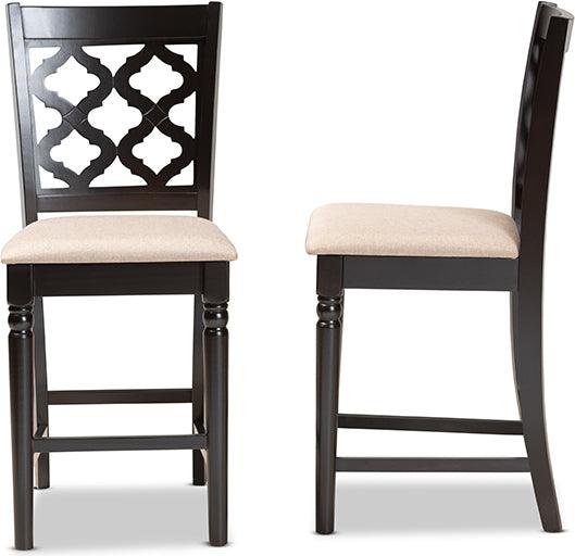Wholesale Interiors Barstools - Ramiro Bar Stool Sand & Dark Brown (Set of 2)