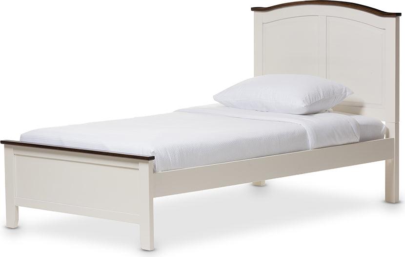 Wholesale Interiors Beds - Harry Classic Butter Milk And Walnut Finishing Twin Size Platform Bed