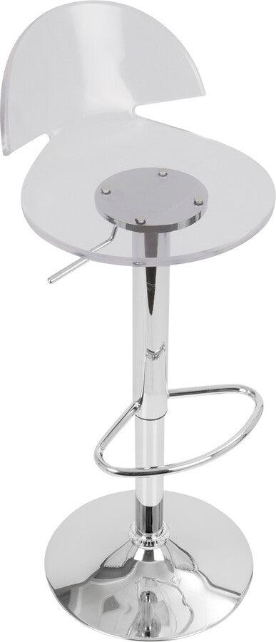 Lumisource Barstools - Venti Contemporary Adjustable Barstool with Swivel in Clear Acrylic