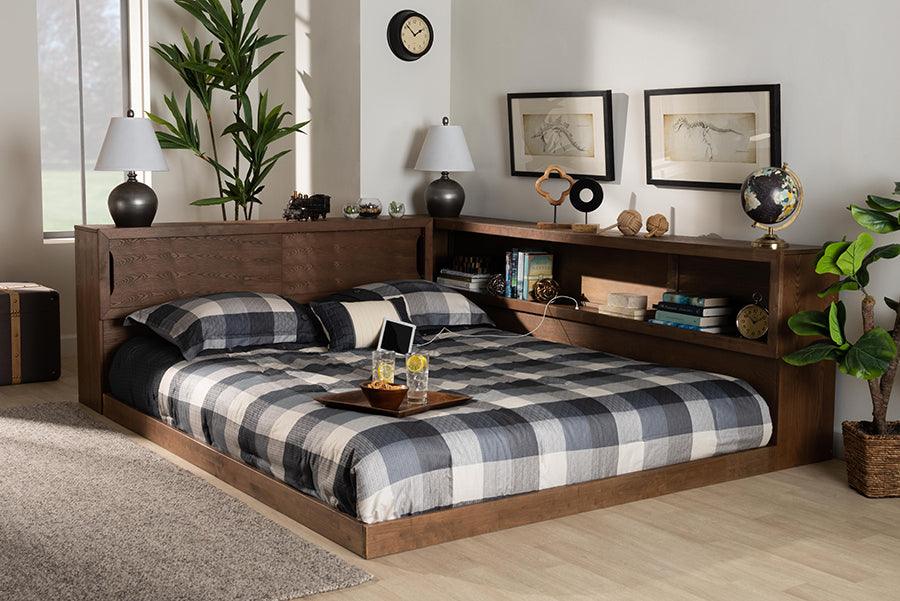 Wholesale Interiors Beds - Erie Queen Storage Bed Walnut