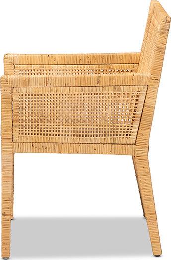 Wholesale Interiors Dining Chairs - Karis Modern and Contemporary Natural Finished Wood and Rattan Dining Chair