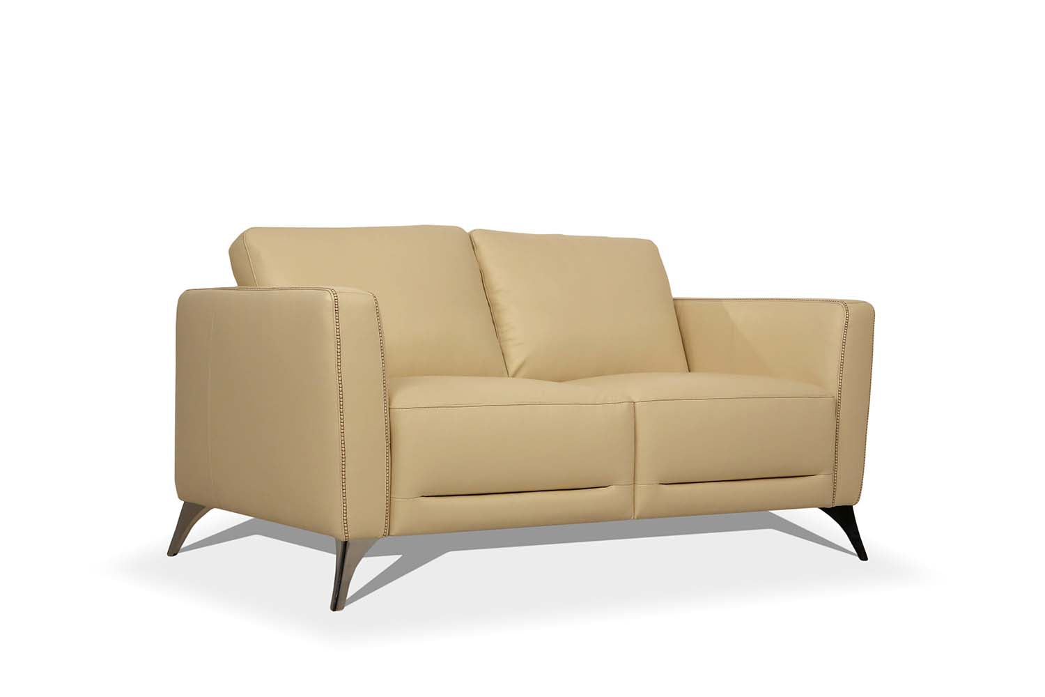 Loveseat, Cream Leather 55006