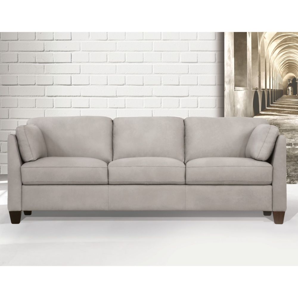 Sofa, Dusty White Leather 55015