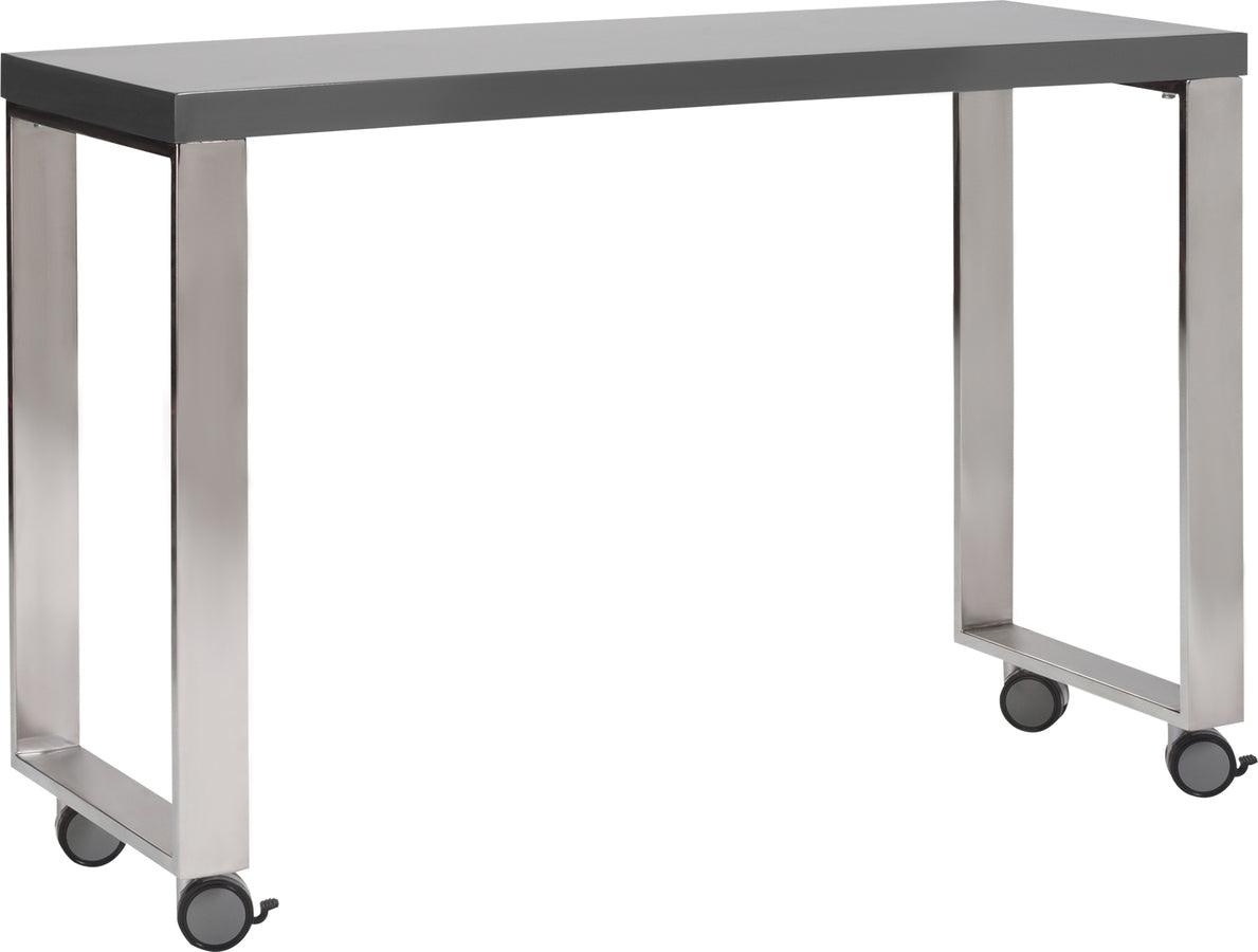 Euro Style Desks - Dillon 40" Side Return Desk Gray & Stainless Steel