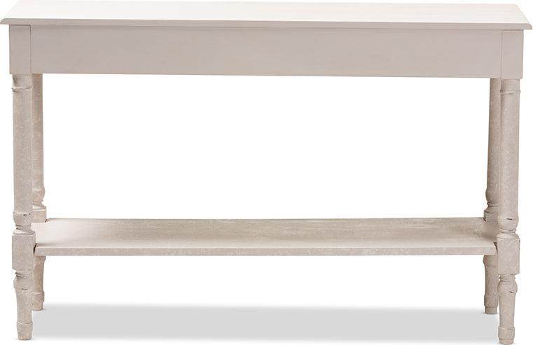 Wholesale Interiors Consoles - Ariella Country Cottage Farmhouse Whitewashed 1-Drawer Console Table