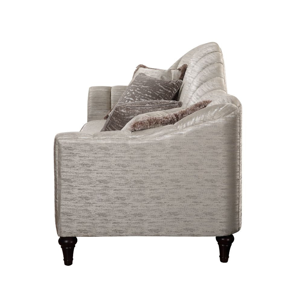 ACME Furniture Sofas & Couches - ACME Athalia Loveseat w/3 Pillows, Shimmering Pearl