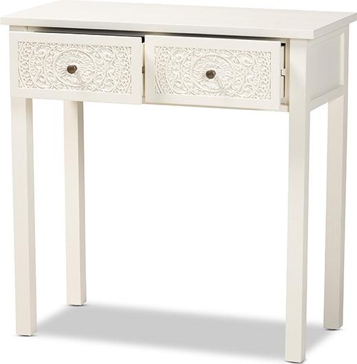 Wholesale Interiors Consoles - Lambert Classic and Traditional White Finished Wood 2-Drawer Console Table