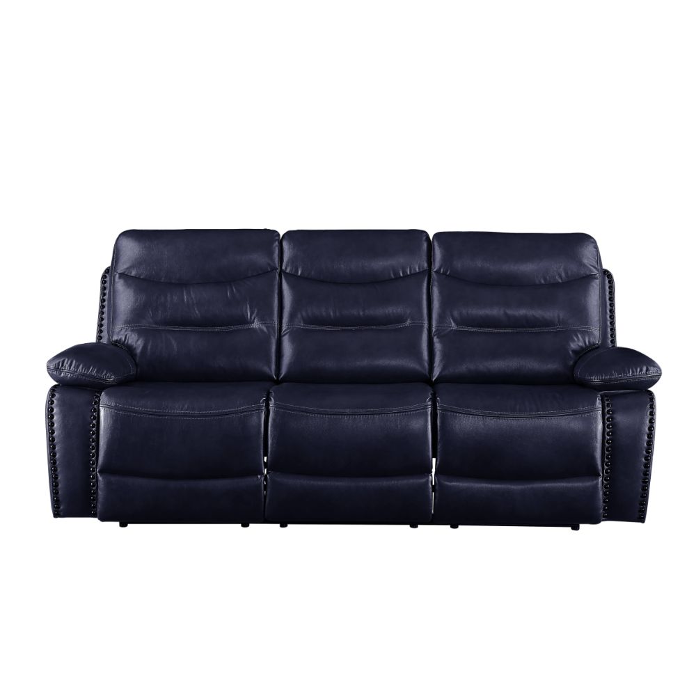 ACME Furniture Sofas & Couches - ACME Aashi Sofa (Motion), Navy Leather-Gel Match