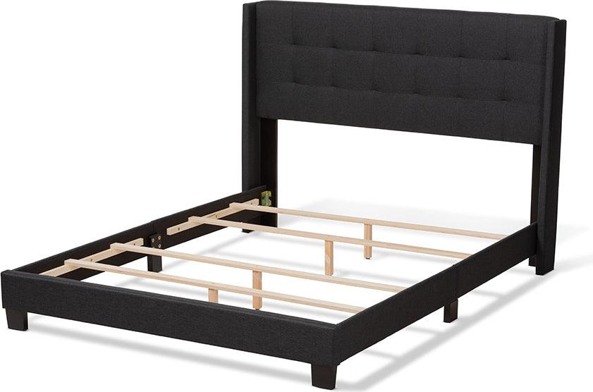 Wholesale Interiors Beds - Lisette Queen Bed Charcoal Gray