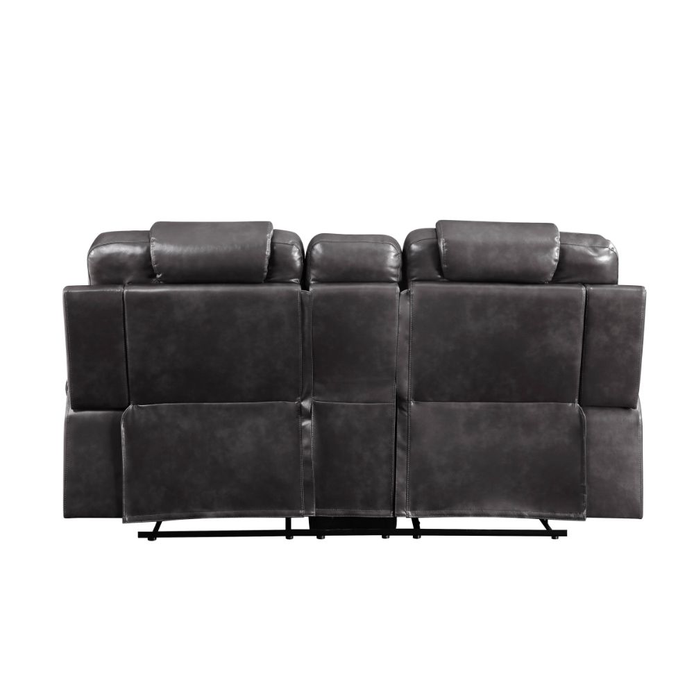 ACME Furniture Sofas & Couches - ACME Braylon Love w/Console (Motion), Magnetite PU