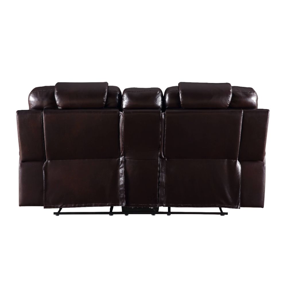 ACME Furniture Sofas & Couches - ACME Braylon Love w/Console (Motion), Brown PU