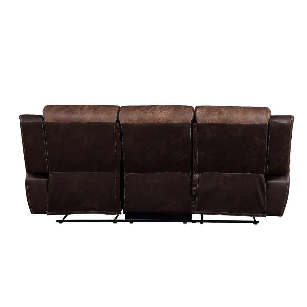 ACME Furniture Sofas & Couches - ACME Jaylen Sofa (Motion), Toffee & Espresso Polished Microfiber