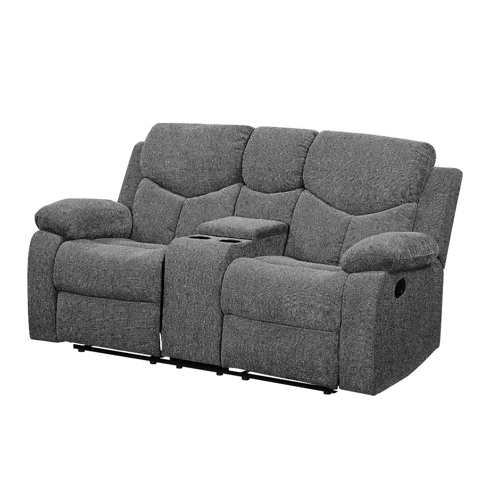 ACME Furniture Sofas & Couches - ACME Kalen Loveseat w/Console (Motion), Gray Chenille