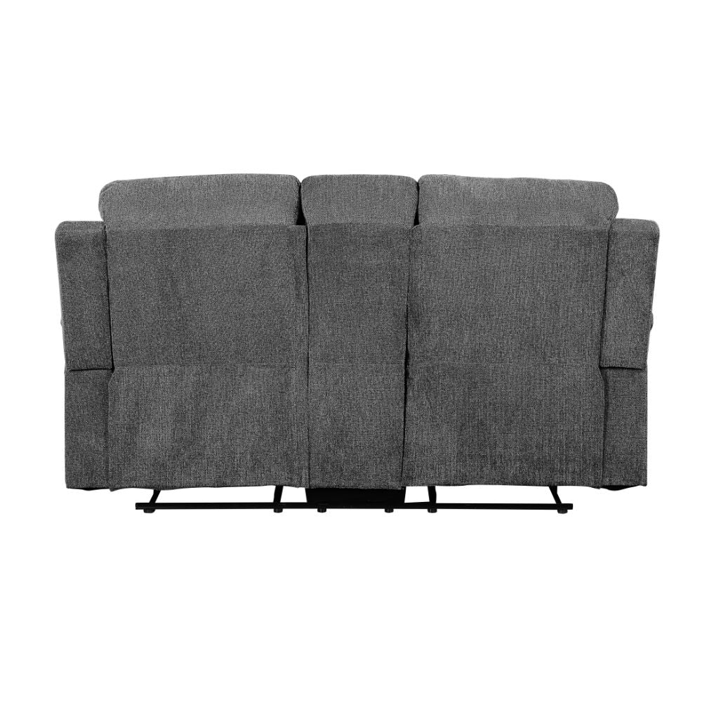 ACME Furniture Sofas & Couches - ACME Kalen Loveseat w/Console (Motion), Gray Chenille