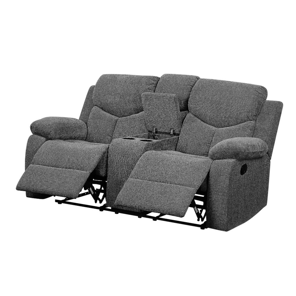 ACME Furniture Sofas & Couches - ACME Kalen Loveseat w/Console (Motion), Gray Chenille