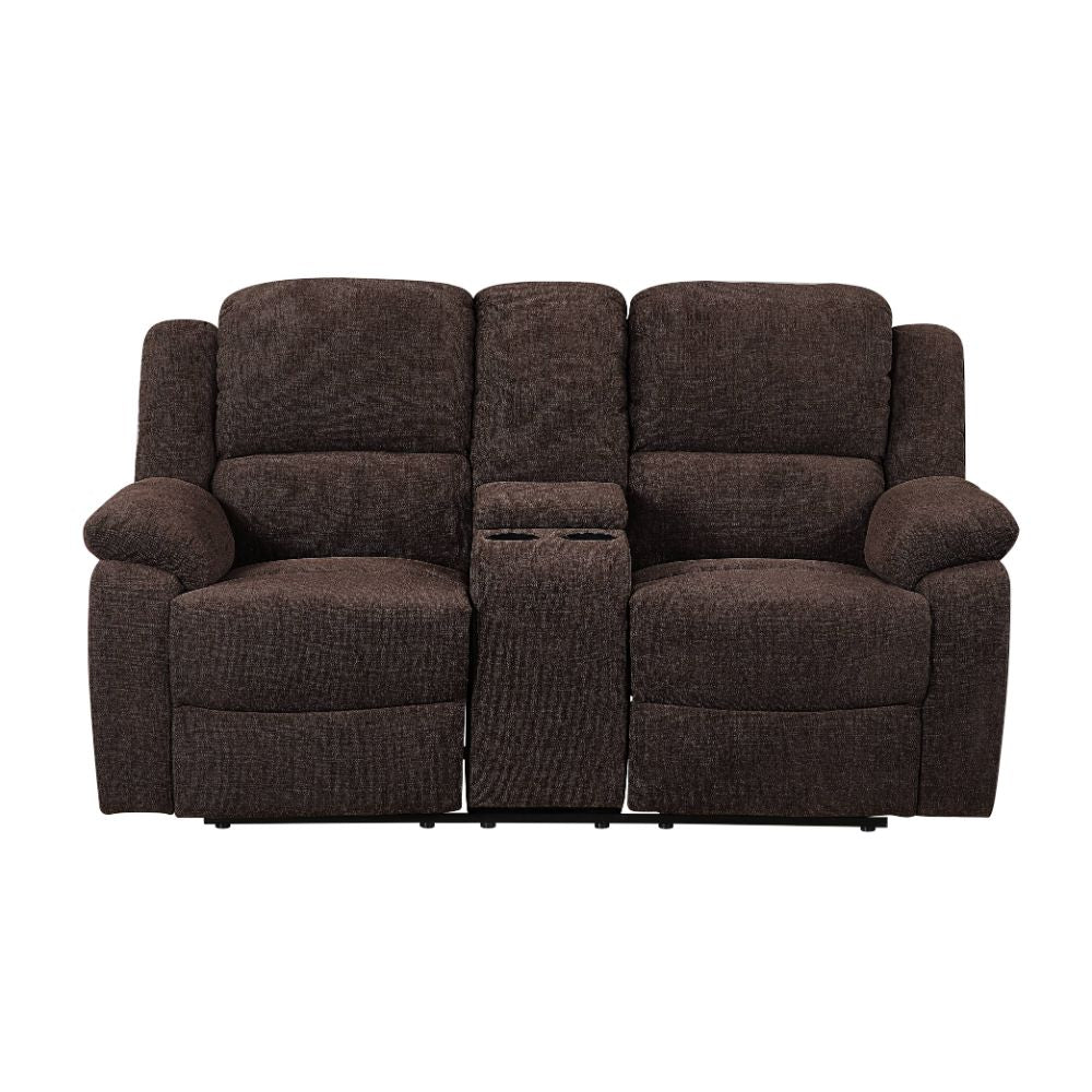 ACME Furniture Sofas & Couches - ACME Madden Loveseat w/Console (Motion), Brown Chenille