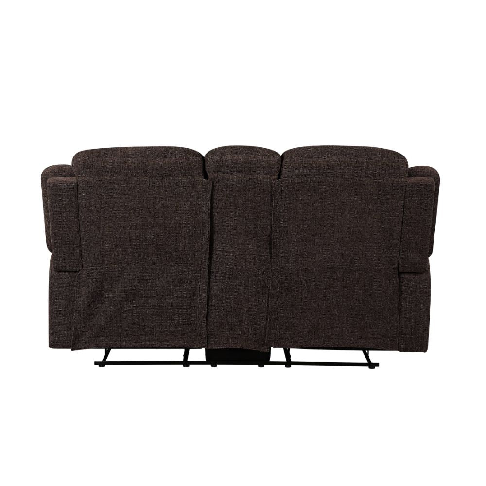 ACME Furniture Sofas & Couches - ACME Madden Loveseat w/Console (Motion), Brown Chenille