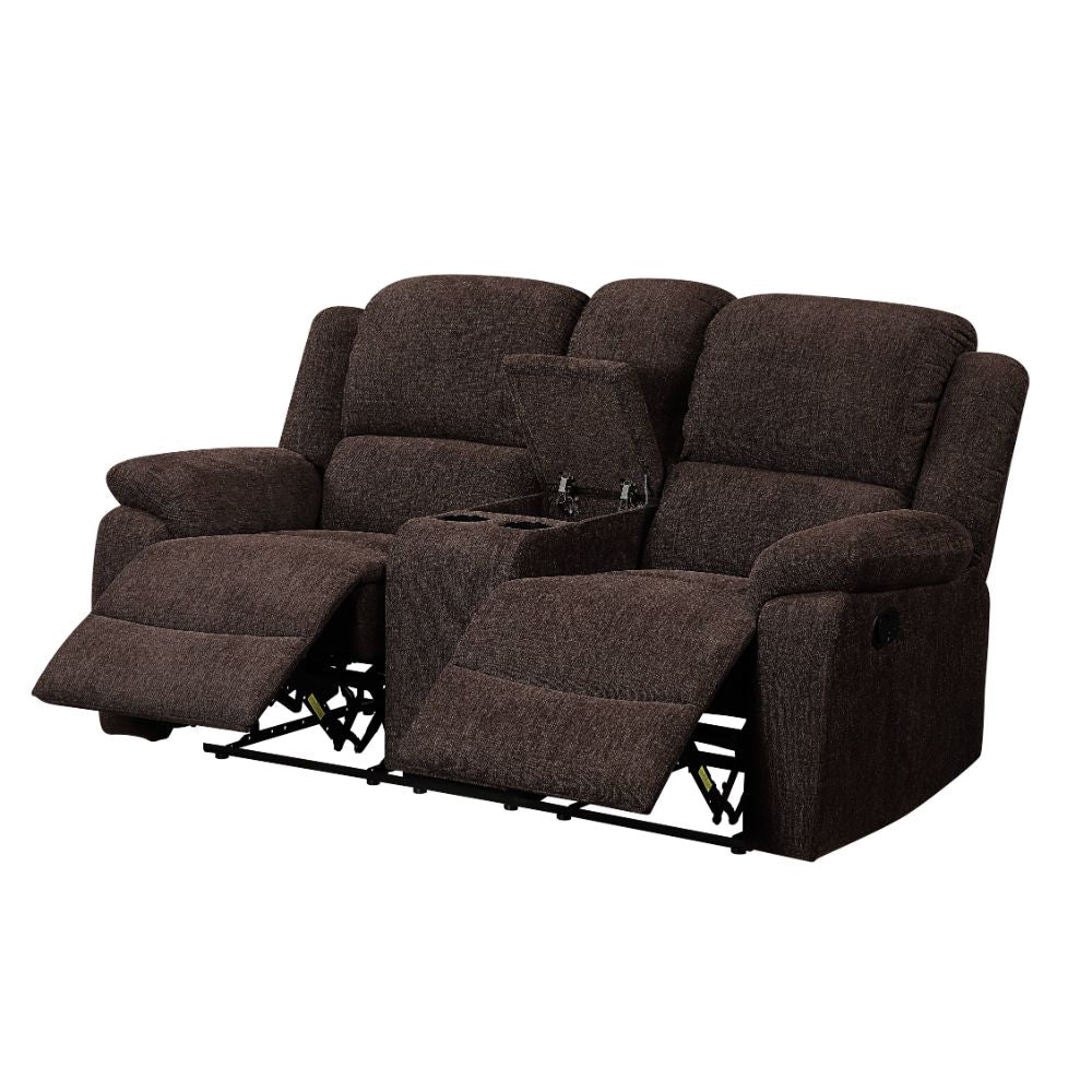 ACME Furniture Sofas & Couches - ACME Madden Loveseat w/Console (Motion), Brown Chenille