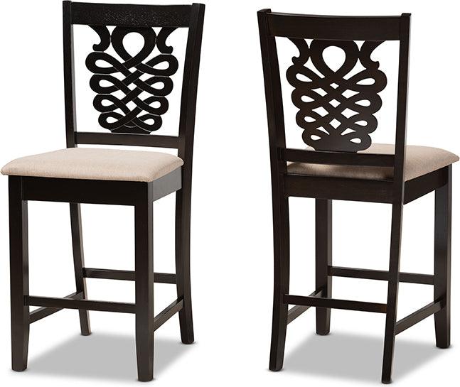 Wholesale Interiors Barstools - Gervais Counter Stool Sand & Dark Brown (Set of 2)