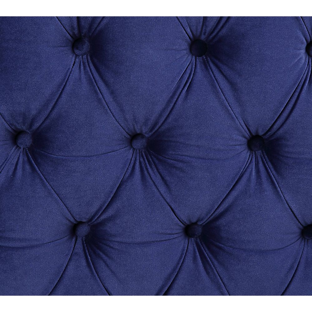 ACME Furniture Sofas & Couches - ACME Sullivan Sectional Sofa, Navy Blue Velvet