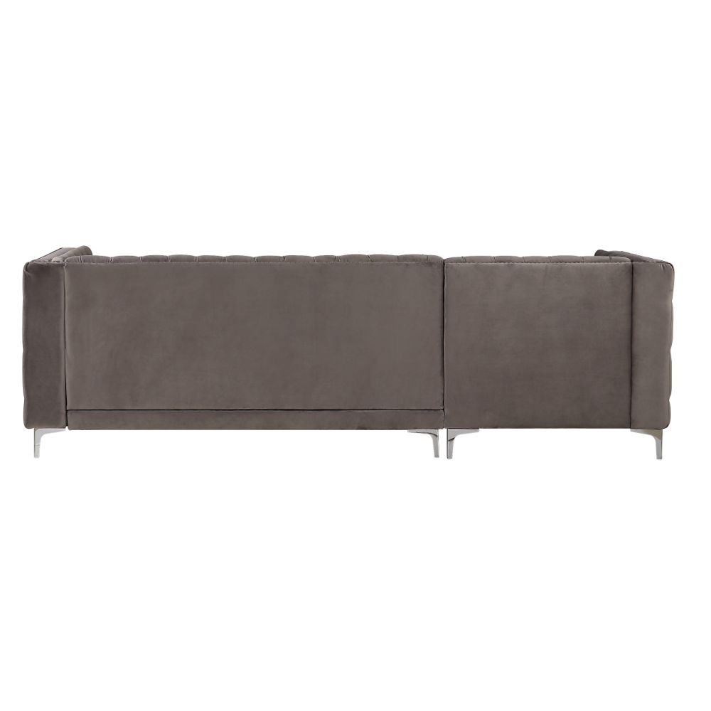 ACME Furniture Sofas & Couches - ACME Sullivan Sectional Sofa, Gray Velvet