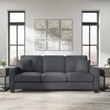 Bush Business Furniture Sofas & Couches - 85W Sofa Dark Gray Microsuede Fabric